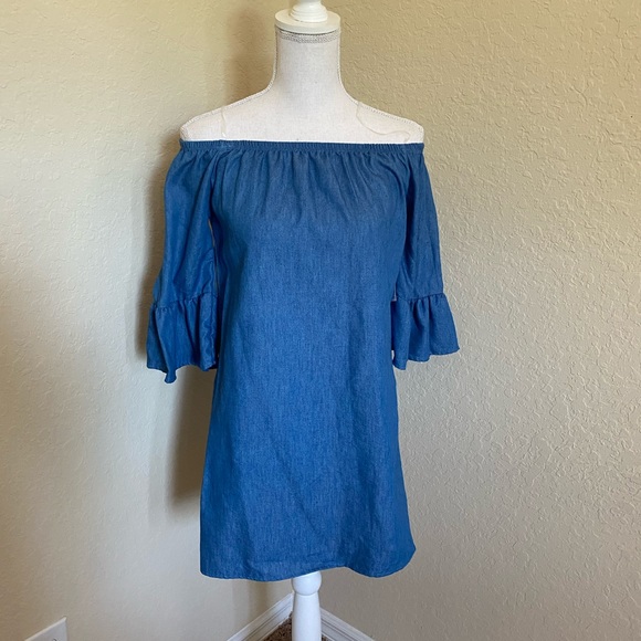 Charlotte Russe Dresses & Skirts - Off the shoulder denim dress